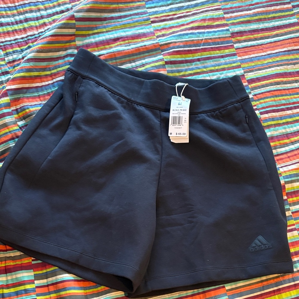 Adidas  Athletic Shorts zero negative energy zippered pockets, (size medium )nwt